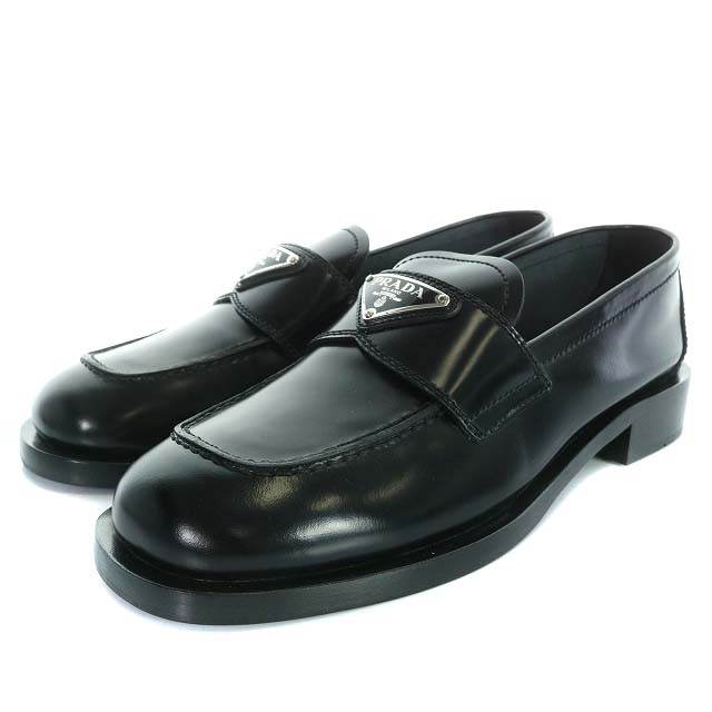 プラダ PRADA アンラインドブラッシュドレザー ローファー ローヒール 