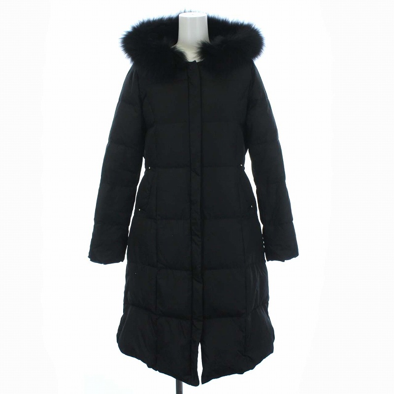 ミッシュマッシュ Misch Masch ダウンコート フォックスファー アウター ミドル丈 ロング M 黒 ブラック Tk レディース 160 ベクトルパーク