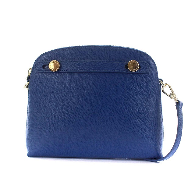 フルラ FURLA パイパー ミニ ショルダーバッグ ポーチ 2WAY レザー 青