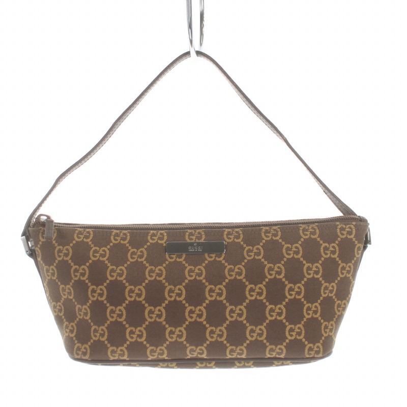 グッチ GUCCI ハンドバッグ アクセサリーポーチ ミニ GGキャンバス 茶 