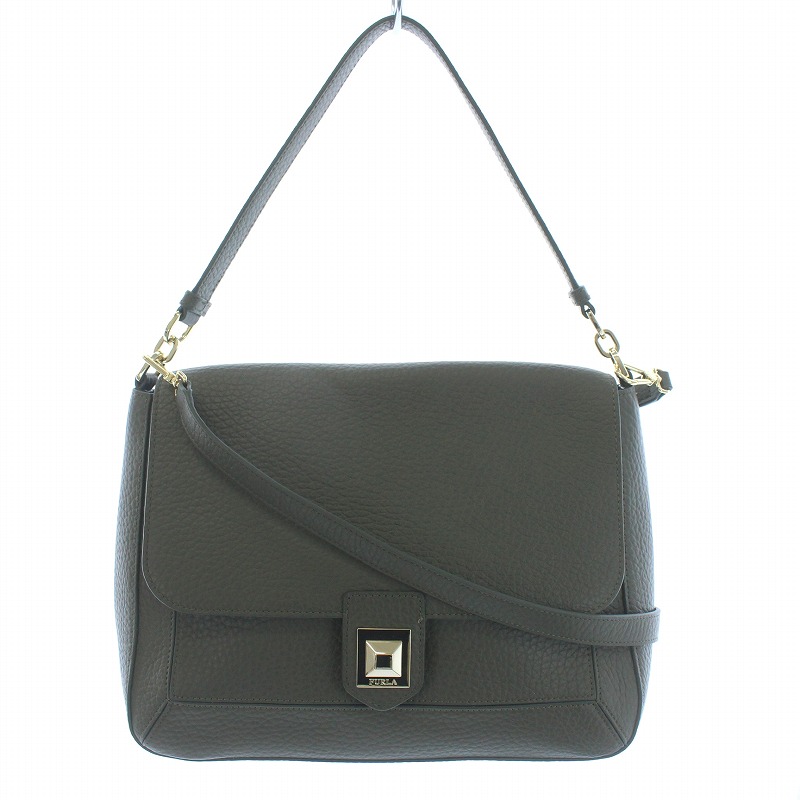 フルラ FURLA ハンドバッグ ショルダーバッグ レザー 2way カーキ /TK 