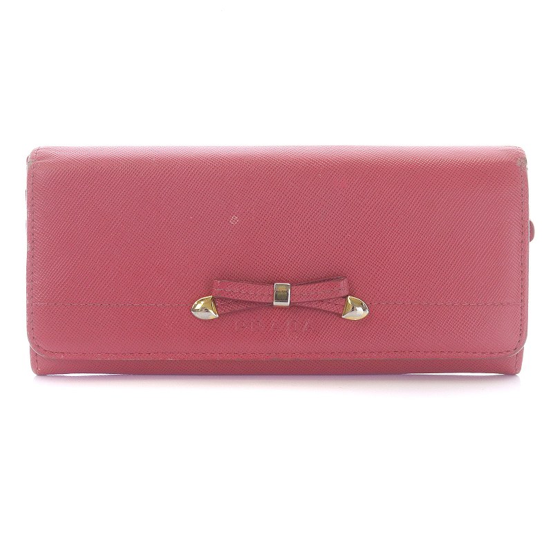 プラダ PRADA SAFFIANO CHIC 長財布 ロングウォレット 二つ折り リボン  