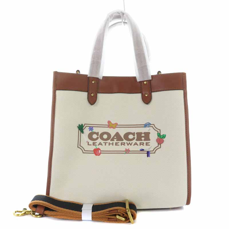未使用品 コーチ COACH フィールド トート ウィズ ガーデン エンブロイ 