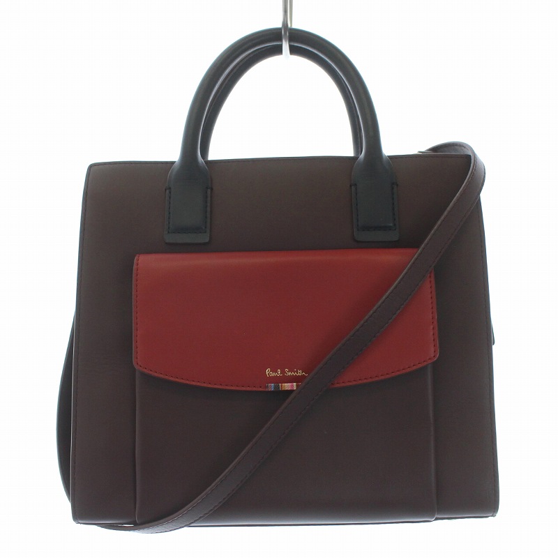 ポールスミス PAUL SMITH クロスオーバーストライプタブ ハンドバッグ 