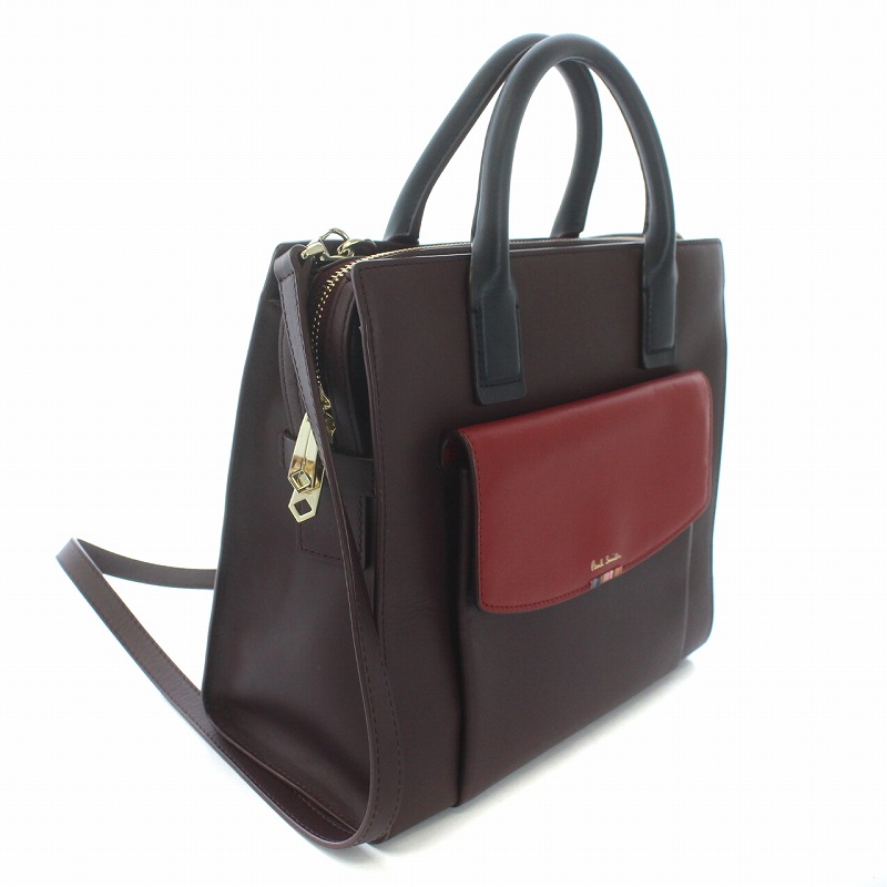 ポールスミス PAUL SMITH クロスオーバーストライプタブ ハンドバッグ 