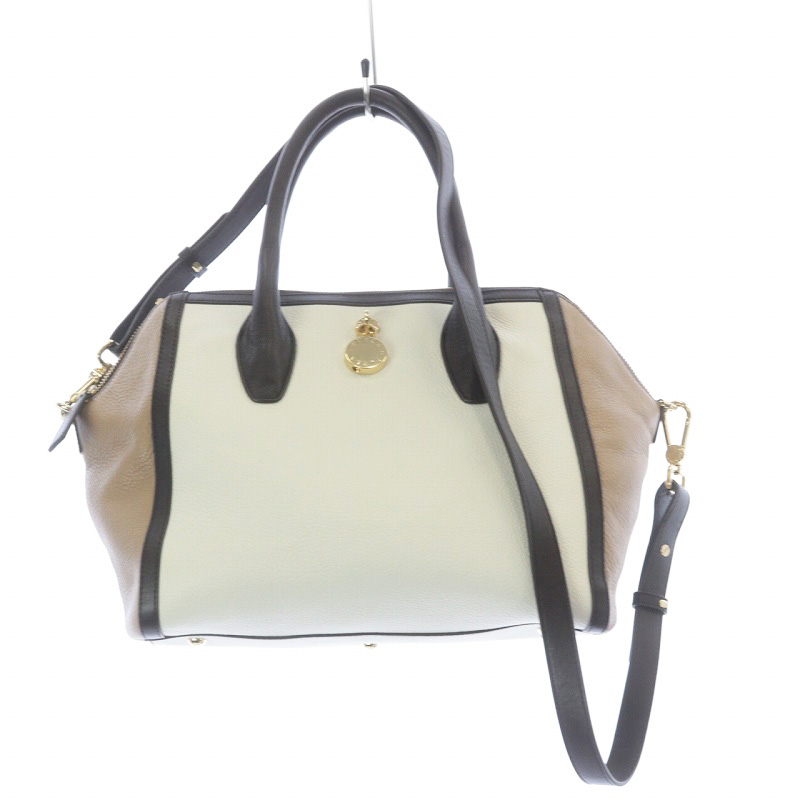 フルラ FURLA ハンドバッグ ショルダーバッグ 2WAY レザー 白 茶 