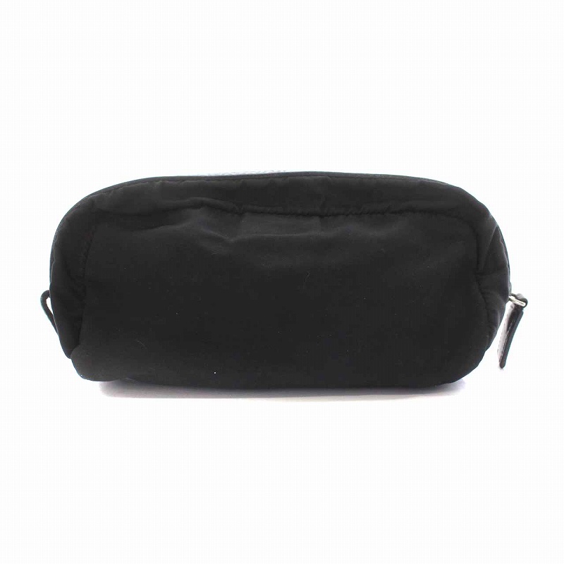 ☆美品☆ PRADA ナイロン マルチ　ポーチ 三角ロゴ プレート ブラック プラダ PRADA ポーチ 三角ロゴプレート ナイロン 黒 ブラック