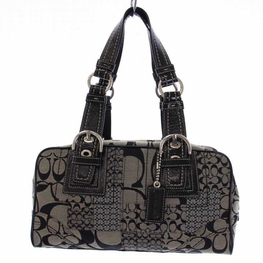 コーチ COACH シグネチャー パッチワーク サッチェル ハンドバッグ 