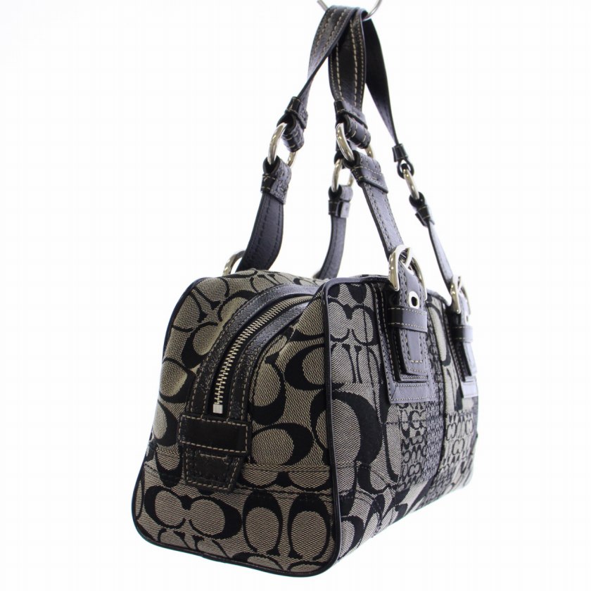 コーチ COACH シグネチャー パッチワーク サッチェル ハンドバッグ