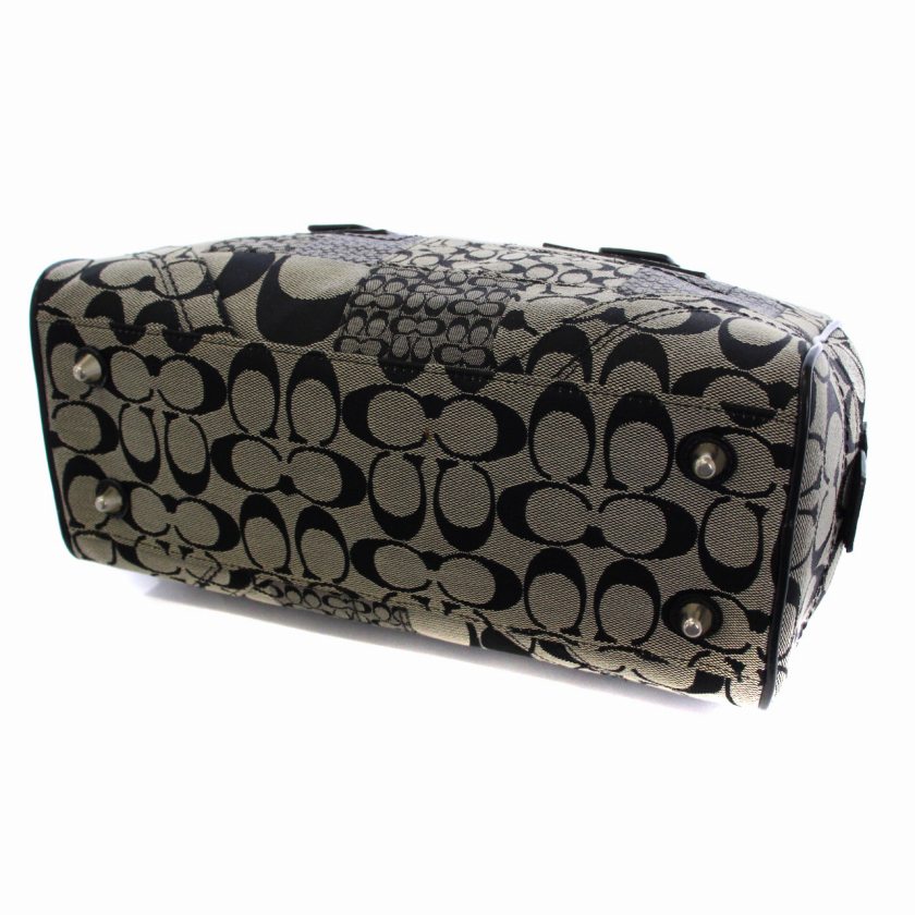 コーチ COACH シグネチャー パッチワーク サッチェル ハンドバッグ 