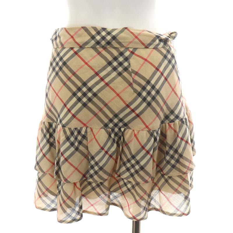 バーバリーブルーレーベル チェックティアードミニスカート【36】BURBERRY