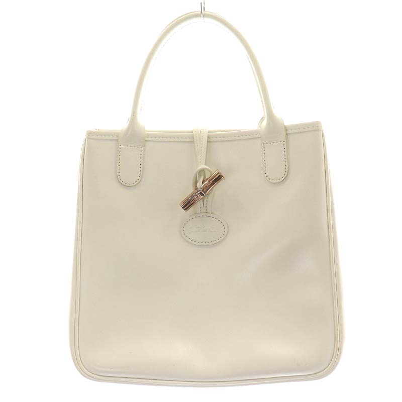 ロンシャン LONGCHAMP ロゾ トートバッグ ハンドバッグ レザー 白  