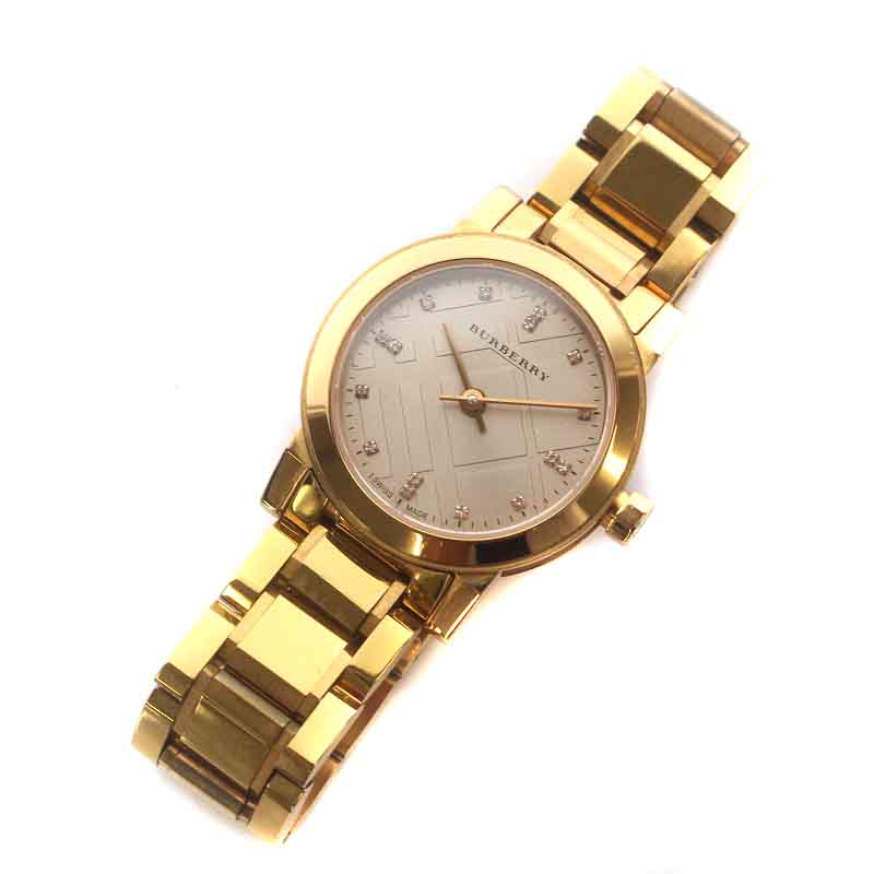 新品未使用】Burberry Gold Plated アナログクォーツ腕時計