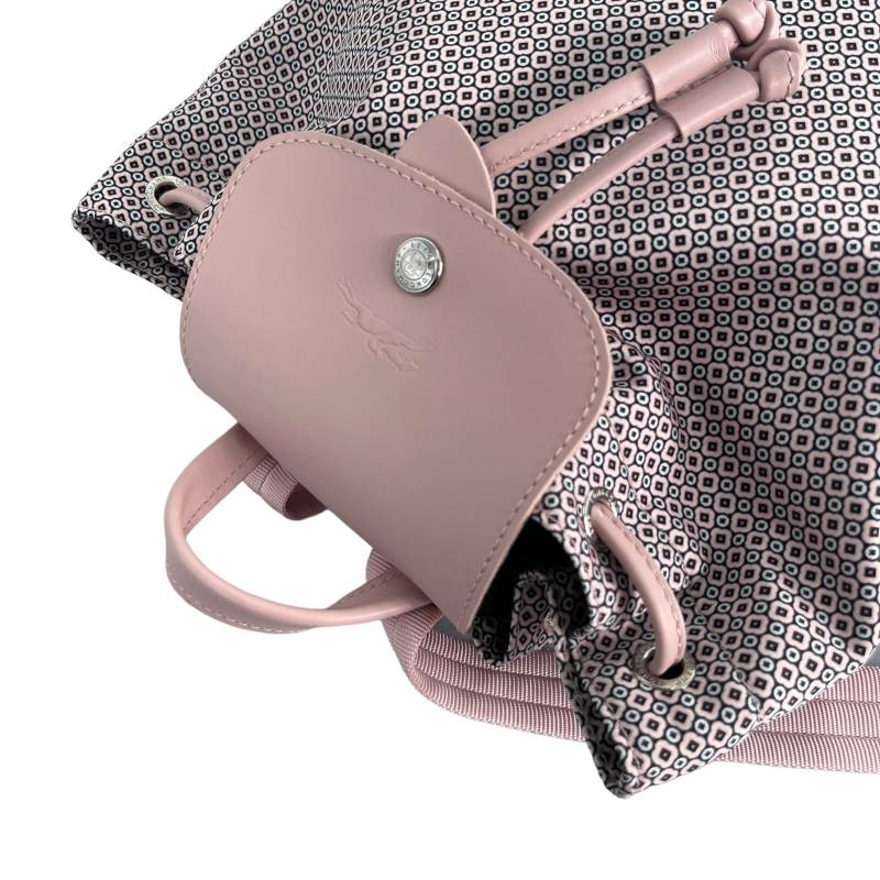 ロンシャン LONGCHAMP 総柄 巾着 リュックサック デイバッグ ピンク