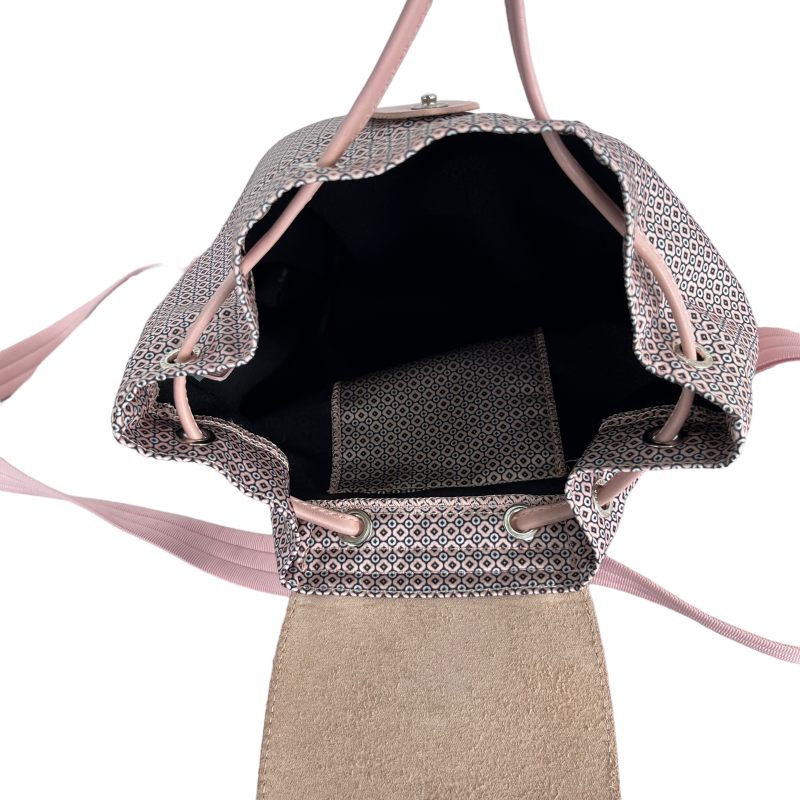 ロンシャン LONGCHAMP 総柄 巾着 リュックサック デイバッグ ピンク