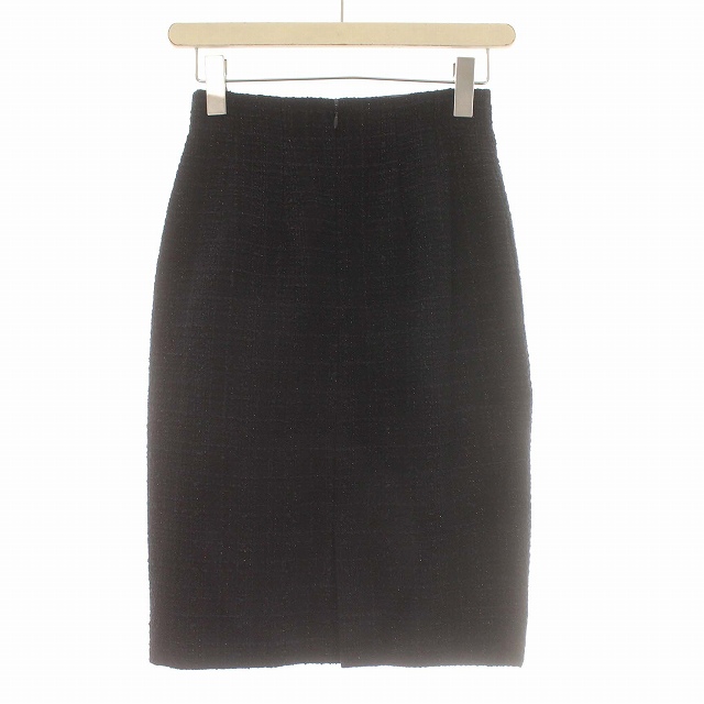 未使用品 アナイ ANAYI 20SS ツイード スカート ひざ丈 34 XS ネイビー 
