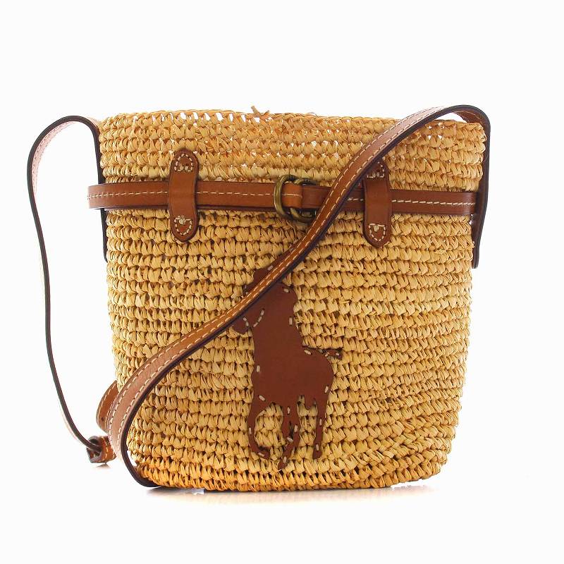 ポロ ラルフローレン POLO RALPH LAUREN ラフィア ショルダーバッグ  