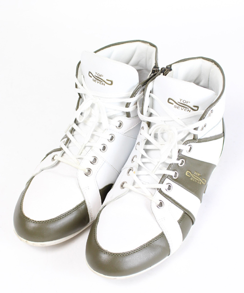 トップセブン TOP SEVEN シューズ スニーカー ハイカット レザー 白 