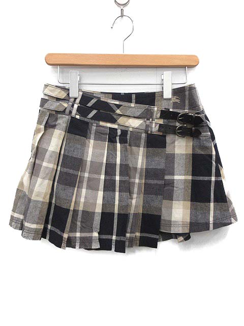 BURBERRY BLUELABEL チェックプリーツミニスカート 巻きスカート 秋冬