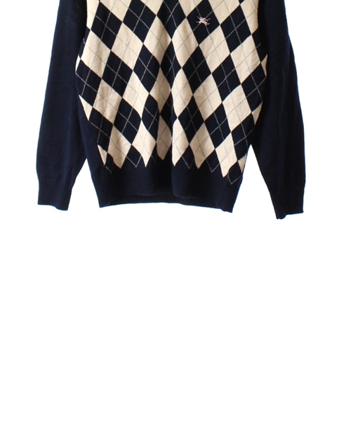 【新品未使用品】バーバリーゴルフ アーガイル ニット Vネック シルク カシミヤ バーバリーゴルフ BURBERRY GOLF ニット セーター アーガイル Vネック