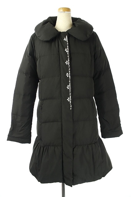 レッセパッセ Laisse Passe ダウンコート ジップアップ ビジュー装飾 36 黒 Kn レディース 160 ベクトルパーク