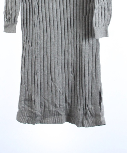 未使用品 ブリスポイント Blisspoint ワンピース リブニット 長袖 ひざ丈 M グレー Mr69 レディース 160 ベクトルパーク