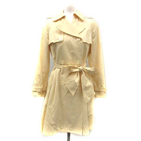 レッセパッセ Laisse Passe トレンチコート ロング リボン 38 M 黄色 イエロー Yi36 D レディース 160 ベクトルパーク