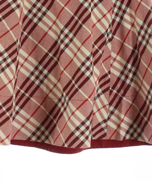 美品BURBERRY BLUE LABEL チェック フレアスカート レッド36 美品BURBERRY BLUE LABEL チェック フレアスカート レッド36