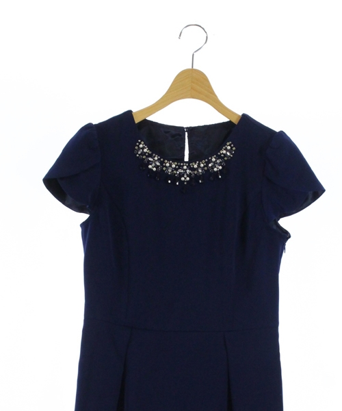 レッセパッセ Laisse Passe ワンピース 半袖 ひざ丈 レース ビジュー 38 紺 ネイビー Mr31 レディース 160 ベクトルパーク