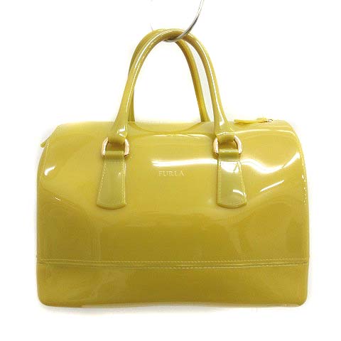 フルラ FURLA キャンディボストンバッグ ハンド イタリア製 黄緑  