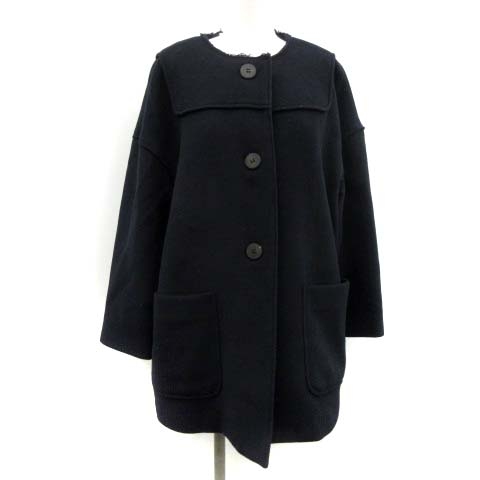 ノット Knott トゥモローランド ノーカラーコート ウール カットオフ 1 S 紺 ネイビー Oi レディース 160 ベクトルパーク ノット Knott トゥモローランド ノーカラーコート ウール カットオフ 1 S 紺 ネイビー Oi レディース 160 ベクトルパーク