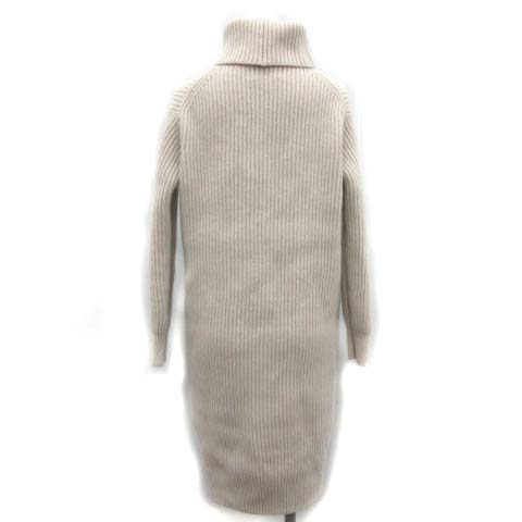 ユナイテッドアローズ United Arrows 畦編みタートルニットワンピース ロング ミモレ丈 ウール タートルネック オフホワイト Oi レディース 160 ベクトルパーク