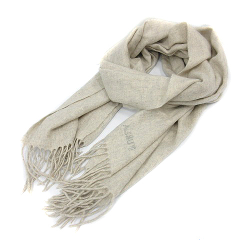 フルラ FURLA マフラー ストール フリンジ カシミヤ ライトグレー /SR6  