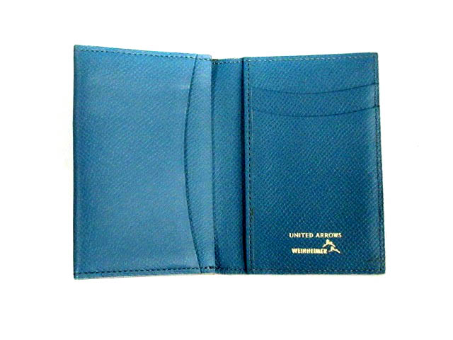 ユナイテッドアローズ united arrows weinheimer ケース 名刺入れ カードケース レザー 青 cy36 mb メンズ