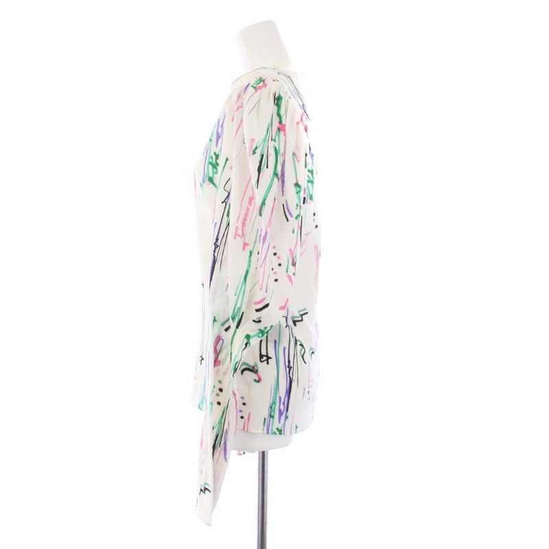 美品 ISABEL MARANT  イザベルマラン 34 レッド×ホワイト シルク混プルオーバー総柄プルオーバーブラウス イザベルマラン ISABEL MARANT タグ付き 2020年製 FAVALLIA TOP