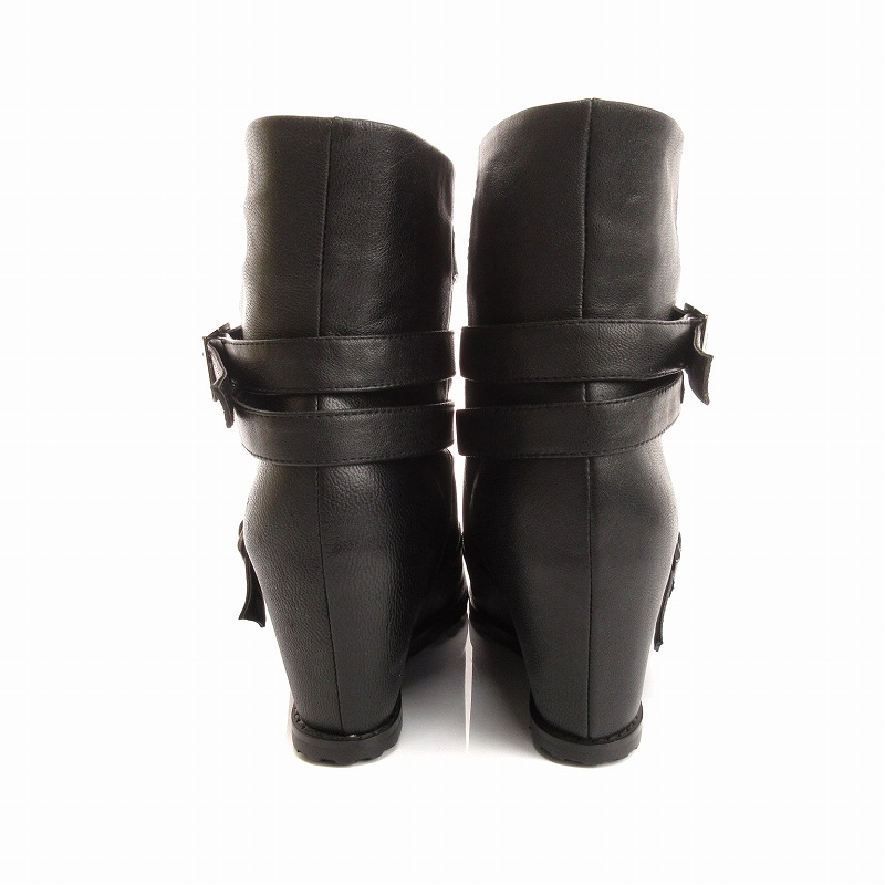 未使用レザー ショートブーツ 23.5cm ブラック 美品 トリッペン