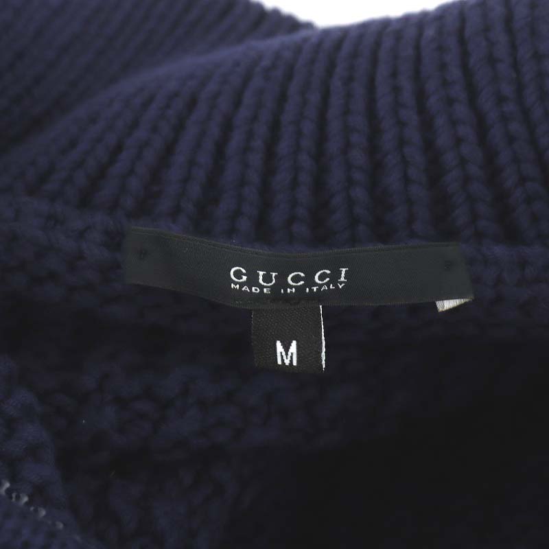 グッチ GUCCI ドライバーズ ニット セーター ジップアップ コットン M 