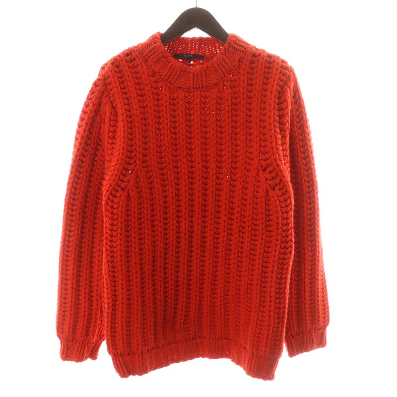 グッチ GUCCI ニット セーター 長袖 ローゲージ カシミヤ XL オレンジ 