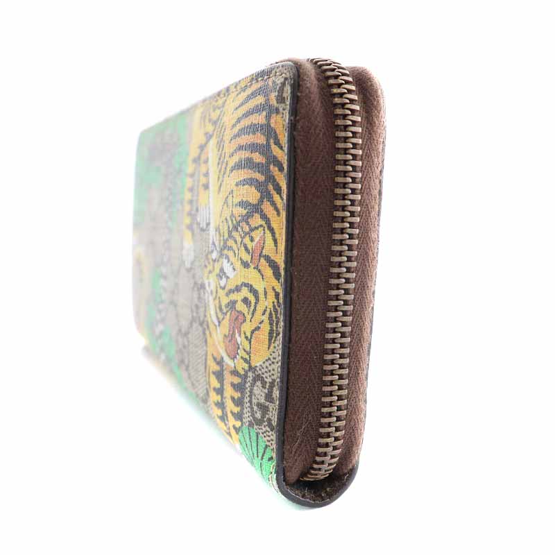 グッチ GUCCI GGスプリーム ベンガル 長財布 ラウンドファスナー トラ 
