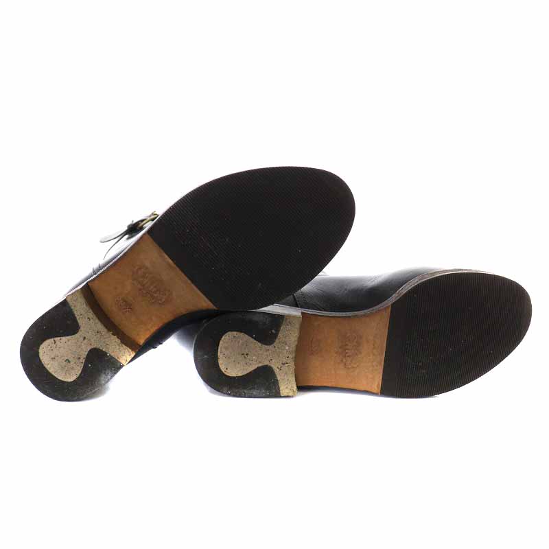 クロエ CHLOE ロングブーツ レザー ラウンドトゥ ローヒール ベルト