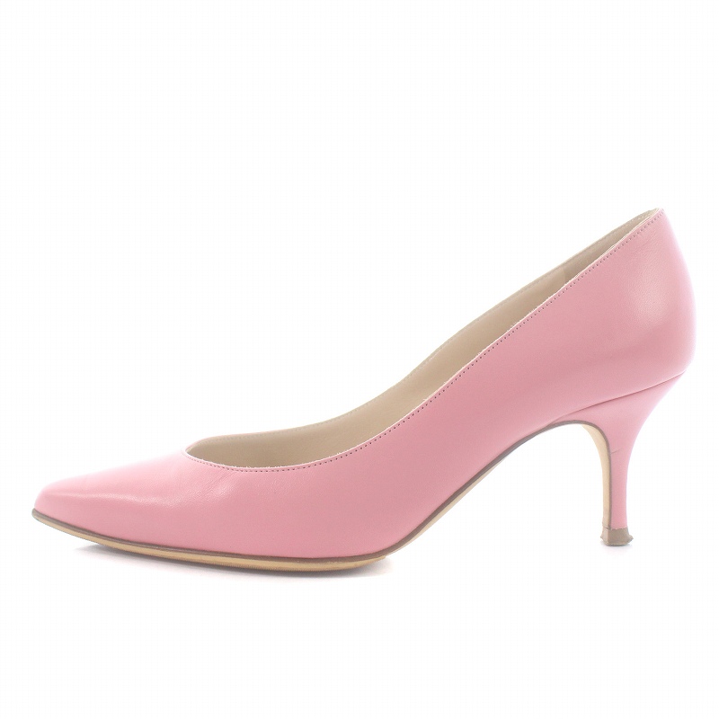 MANOLO BLAHNIK ピンク ポインテッドトゥヒール 35.5