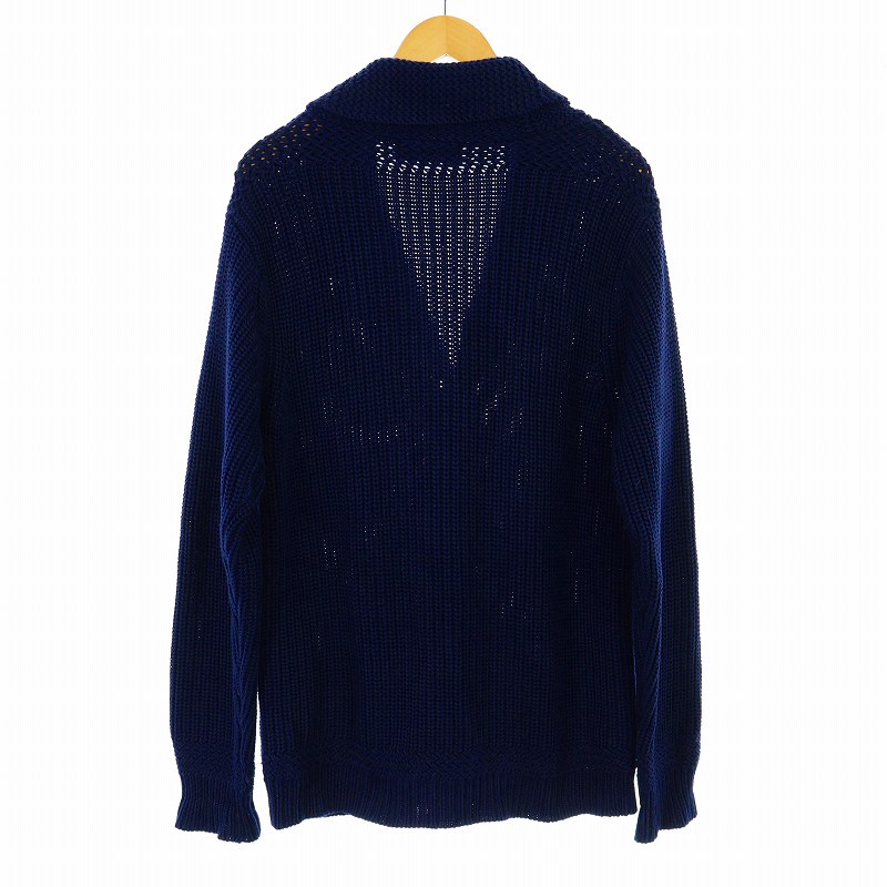 【上質・美品】ポロ・ラルフローレン　ショールカラー　ニットカーディガン 紺Ｌ ポロ バイ ラルフローレン Polo by Ralph Lauren ニットカーディガン