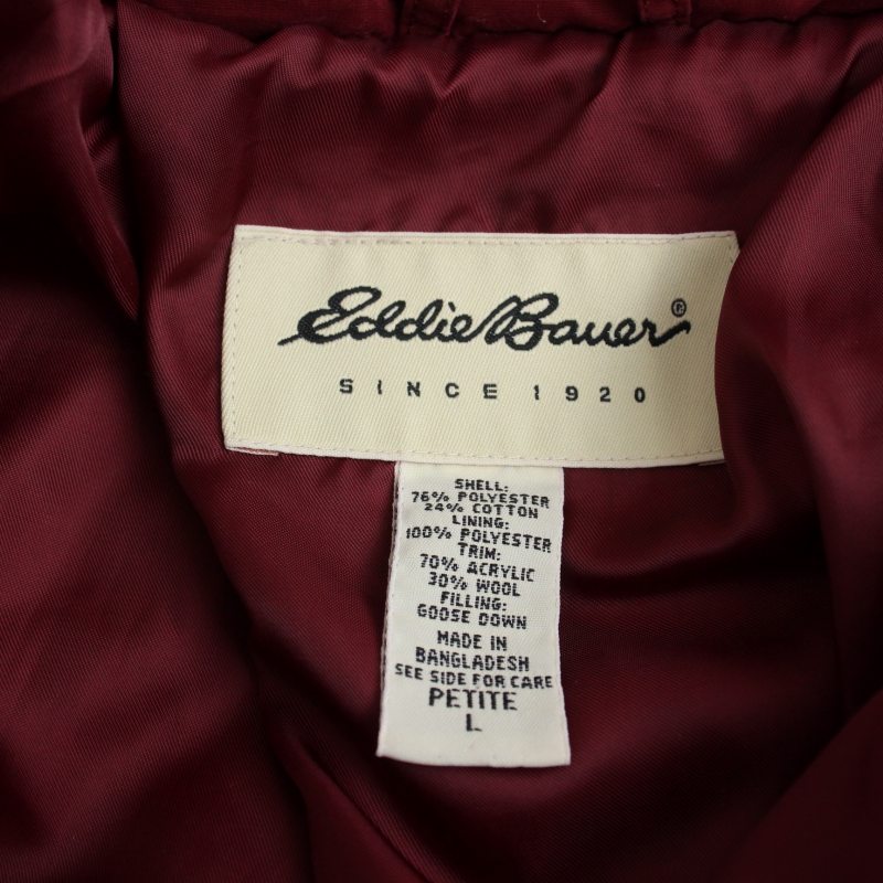 eddie bauer レディースL PM 中綿ブルゾン　中綿ジャケット　赤色 Eddie Bauer Jackets: Women's EB551 RAD Lightweight Red Rain