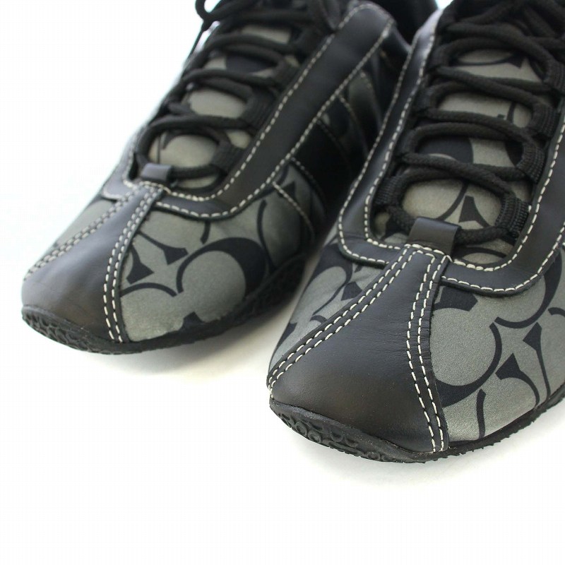 coach コーチ レインブーツ 黒 シグネチャー 24cm コーチ COACH