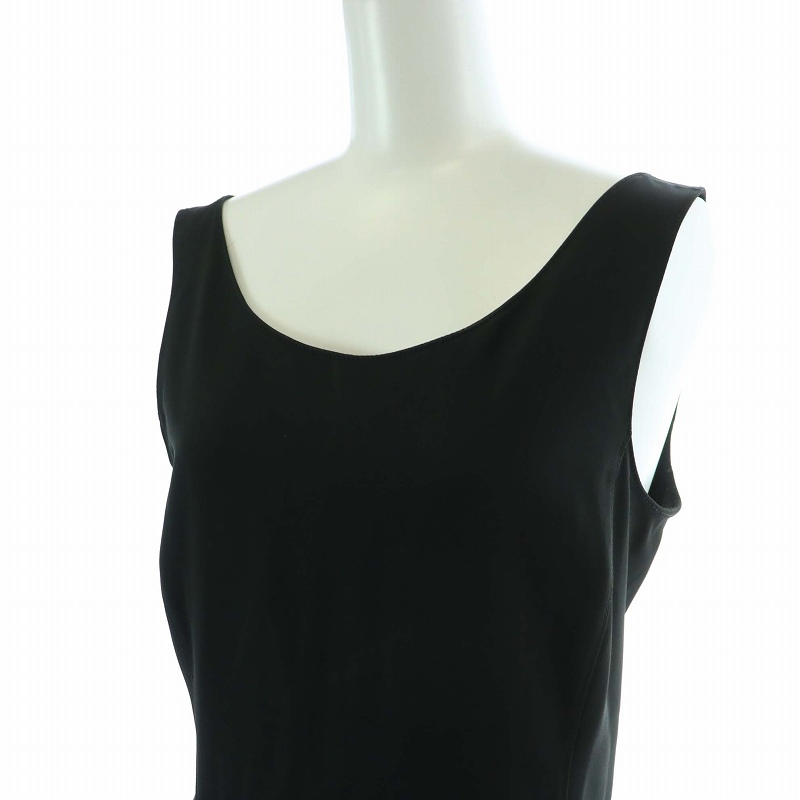 プラダ PRADA ノースリーブワンピース ロング ミモレ 40 M 黒 ブラック