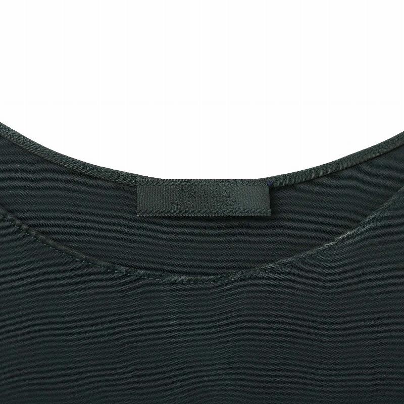 PRADA ノースリーブワンピース　ブラック40 PRADA プラダ ノースリーブ センタージップ ベルト付ワンピース