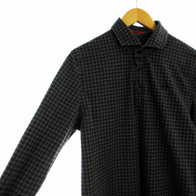 新品 MASTER BUNNY ポロシャツ 千鳥柄 ゴルフウェア 洗える 4WAYトリコット千鳥プリント半袖ポロシャツ | MASTER BUNNY