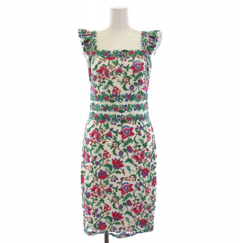 タダシショージ ノースリーブワンピース ピンク 刺繍 レース レディース SIZE 8 TADASHI SHOJI 中古 タダシショージ TADASHI SHOJI ノースリーブ ワンピース ひざ丈 総