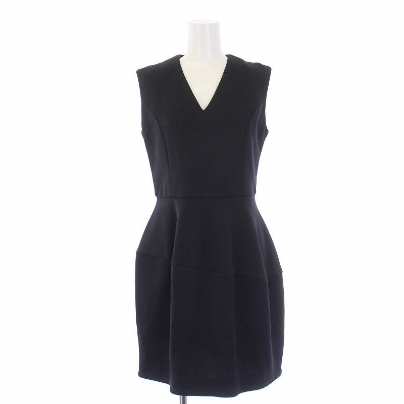 YOKO CHAN ブラックVネック ノースリーブ ワンピース YOKO CHAN