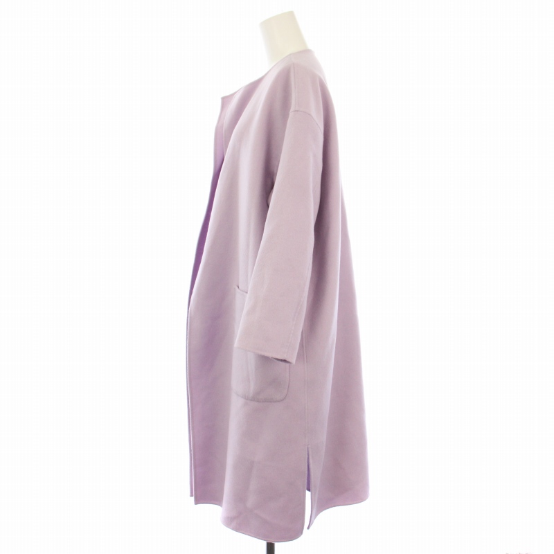 23区　ウールカシミヤリバー コート 38　パープル ライラック 23区 オンワード樫山 19AW ウールカシミヤリバーコート コーディガン